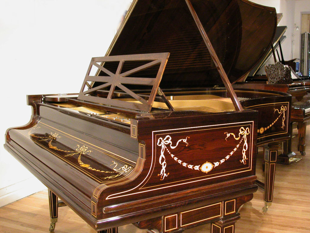 C. Bechstein Grand Piano Rosewood Marquetry Sheraton Style