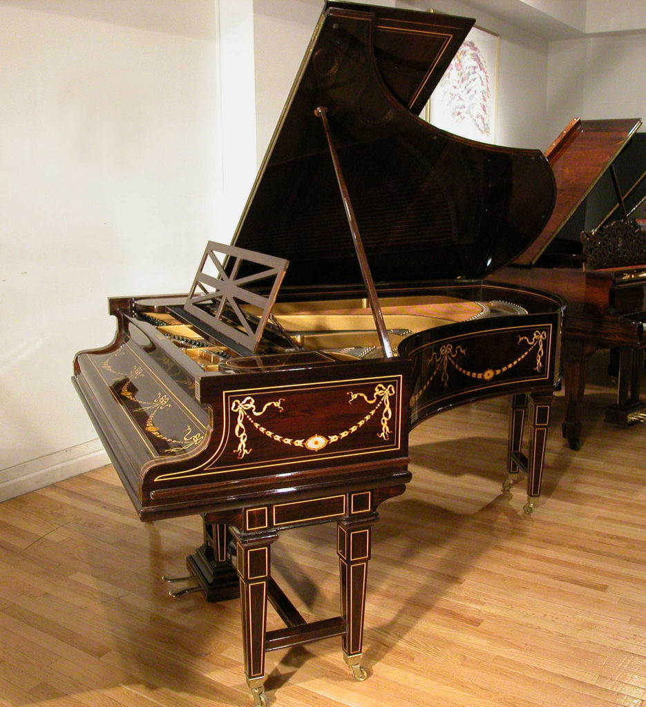 C. Bechstein Grand Piano Rosewood Marquetry Sheraton Style