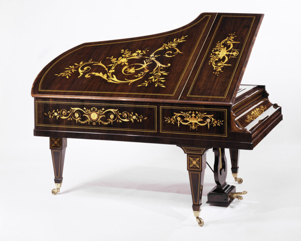Pleyel Grand Piano satinwood, mahogany, tulipwood, poplar and rosewood marquetry Marquetry 1886