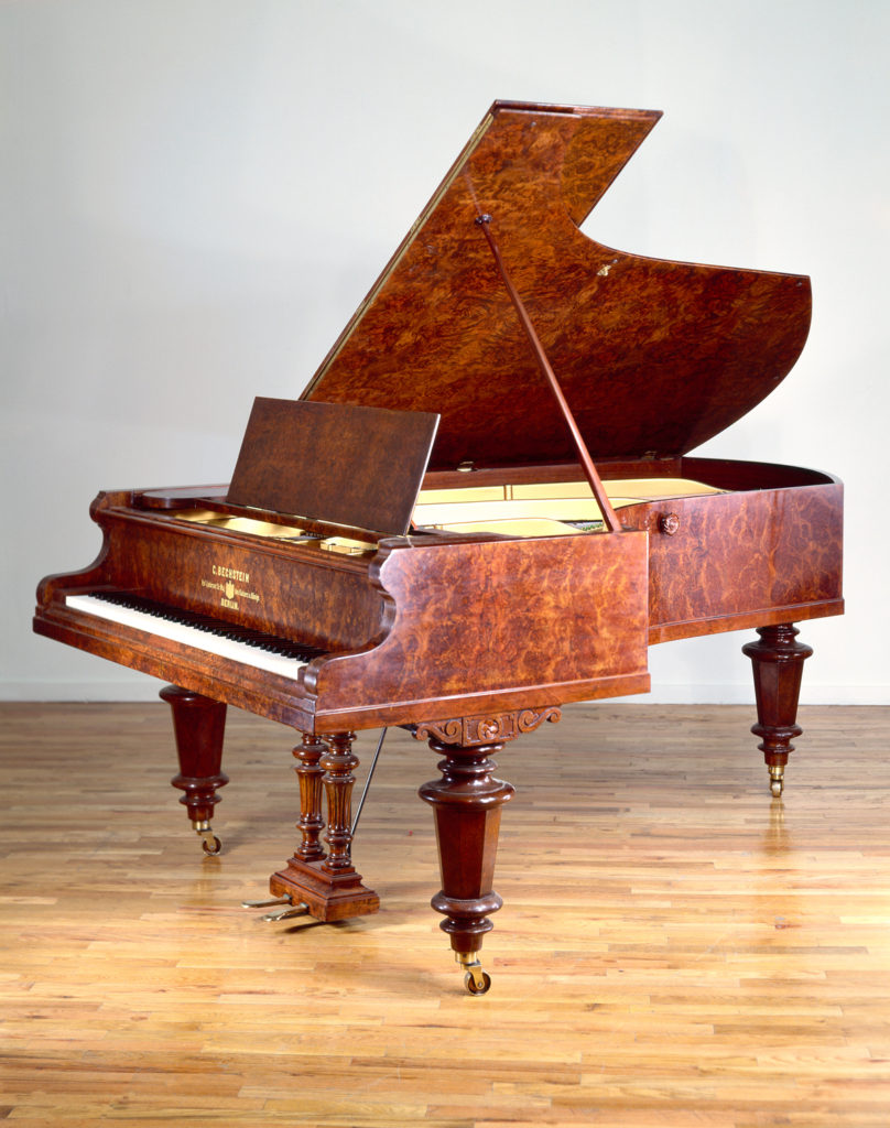 C. Bechstein Grand Piano, Burl Walnut Victorian
