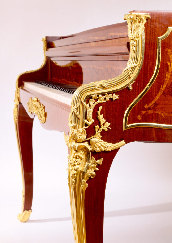 Pleyel Grand Piano, Louis XV style, Marquetry and Ormolu-detail
