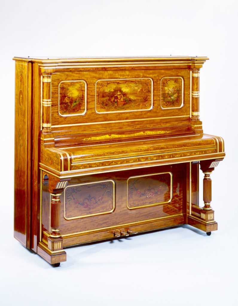 Steinway & Sons Upright Grand Piano, Bleached Mahogany, Blackmore
