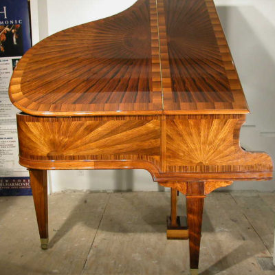 Rosewood Sunburst Design Gaveau Baby-Grand Piano c. 1930