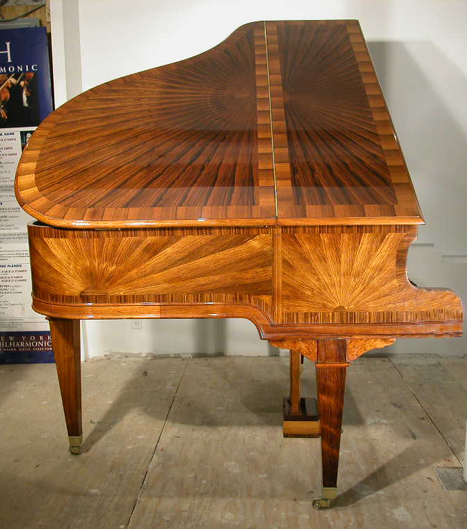 Rosewood Sunburst Design Gaveau Baby-Grand Piano